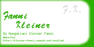 fanni kleiner business card